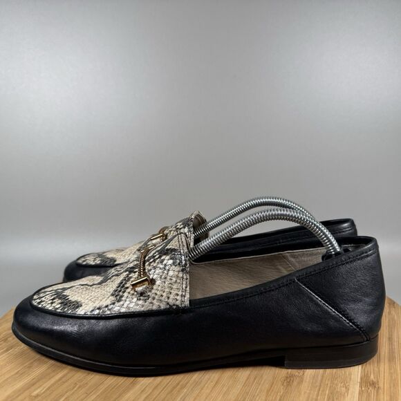 Sam Edelman Lior Horsebit Buckle‎ Loafers Womens 7.5 Black Snake Leather Shoes - Picture 3 of 8